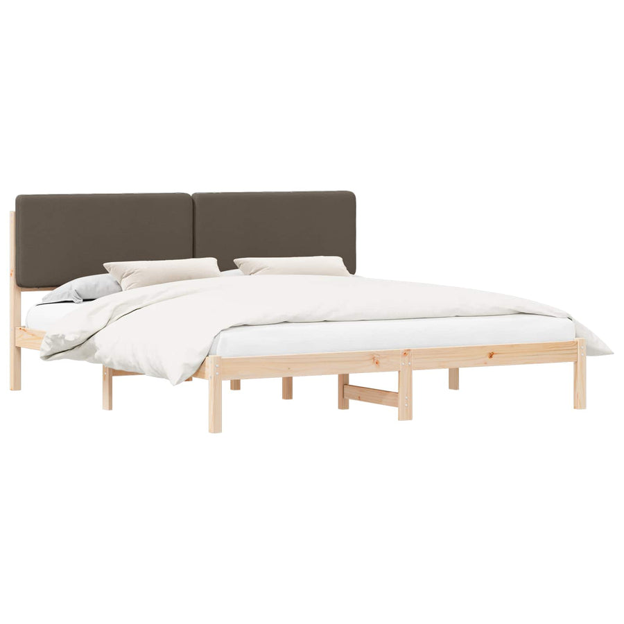 Bedframe met Gevoerd Hoofdgedeelte Taupe 200 x 200 cm