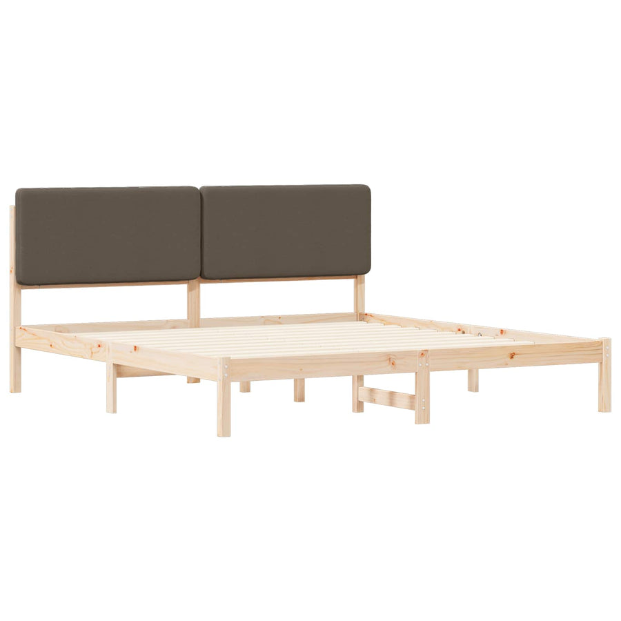 Bedframe met Gevoerd Hoofdgedeelte Taupe 200 x 200 cm