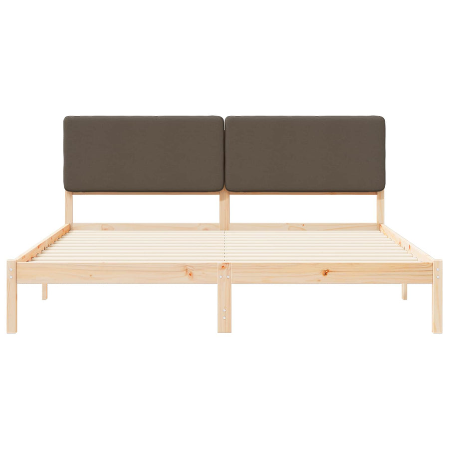 Bedframe met Gevoerd Hoofdgedeelte Taupe 200 x 200 cm