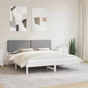 Bedframe massief grenenhout lichtgrijs 200x200 cm