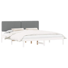 Bedframe met Gevoerd Hoofdgedeelte Lichtgrijs 200 x 200 cm