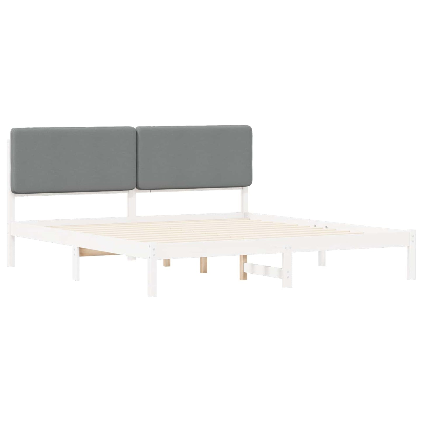 Bedframe met Gevoerd Hoofdgedeelte Lichtgrijs 200 x 200 cm