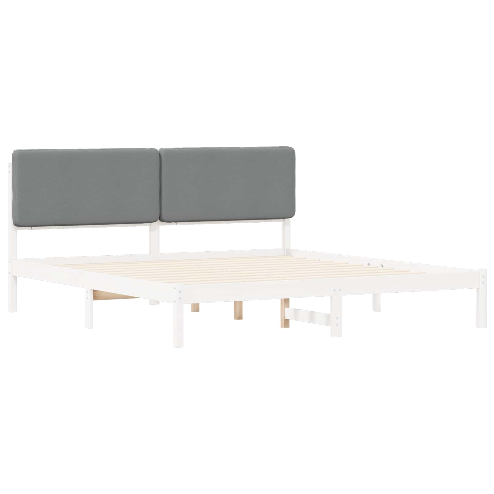 Bedframe met Gevoerd Hoofdgedeelte Lichtgrijs 200 x 200 cm