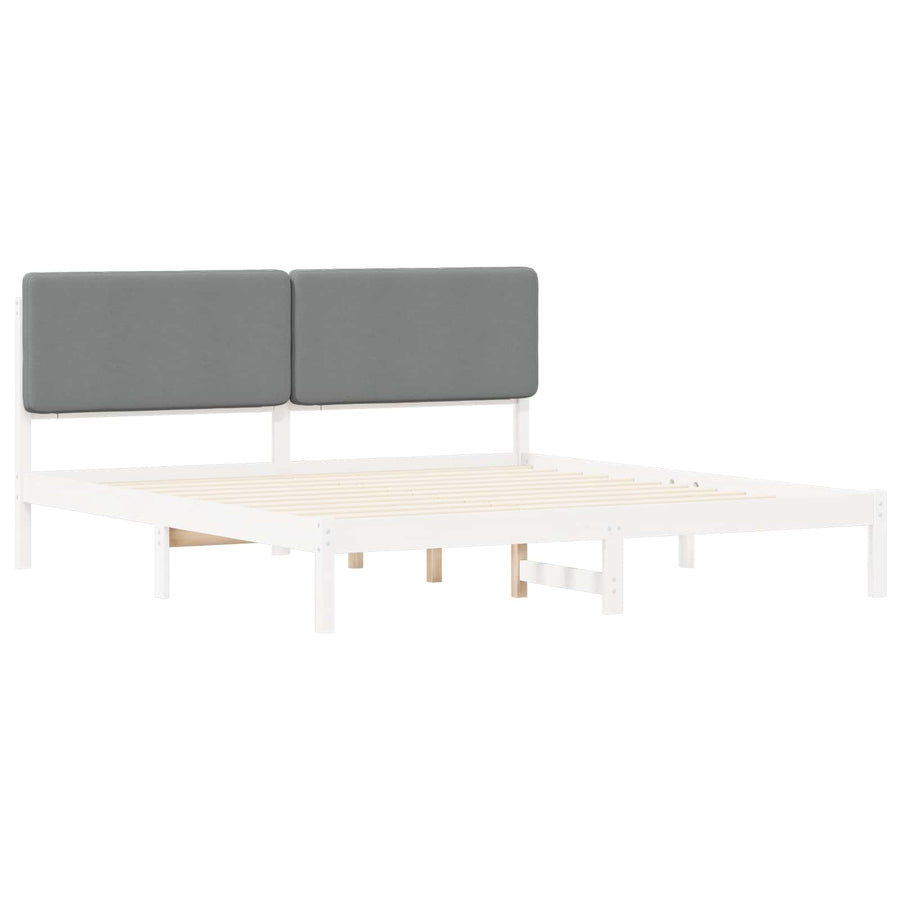 Bedframe met Gevoerd Hoofdgedeelte Lichtgrijs 200 x 200 cm