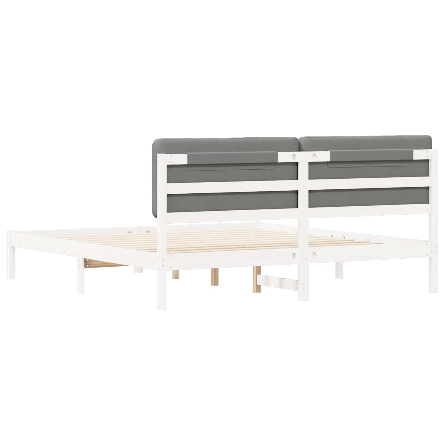 Bedframe met Gevoerd Hoofdgedeelte Lichtgrijs 200 x 200 cm