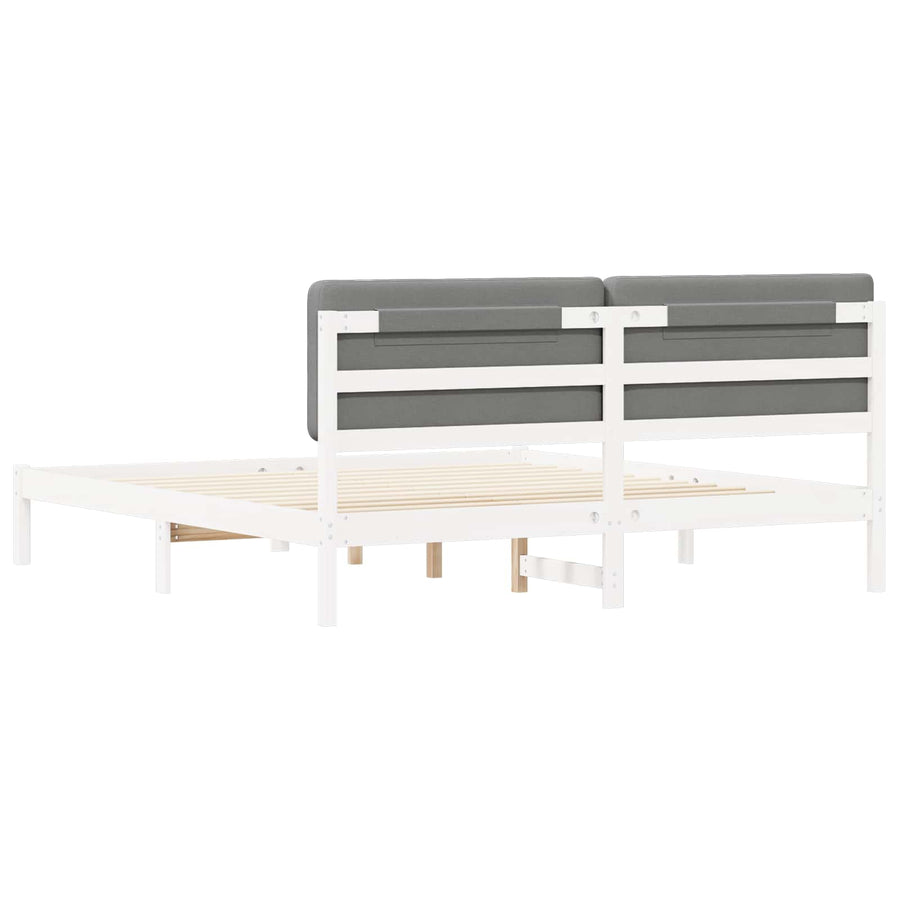 Bedframe met Gevoerd Hoofdgedeelte Lichtgrijs 200 x 200 cm