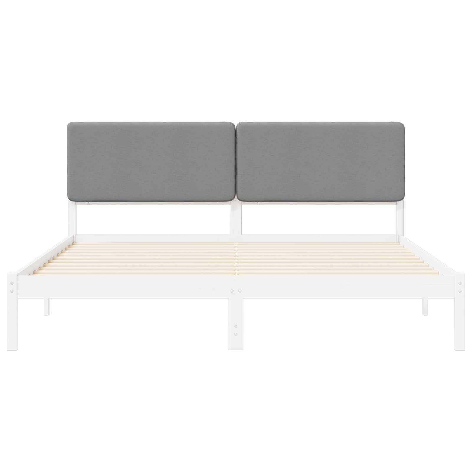Bedframe met Gevoerd Hoofdgedeelte Lichtgrijs 200 x 200 cm
