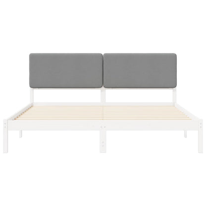 Bedframe met Gevoerd Hoofdgedeelte Lichtgrijs 200 x 200 cm