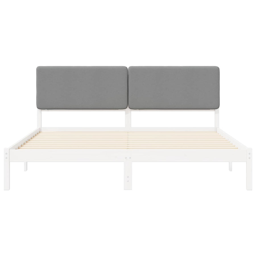 Bedframe met Gevoerd Hoofdgedeelte Lichtgrijs 200 x 200 cm