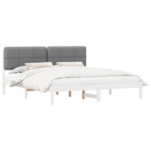 Bedframe met Gevoerd Hoofdgedeelte Lichtgrijs 200 x 200 cm