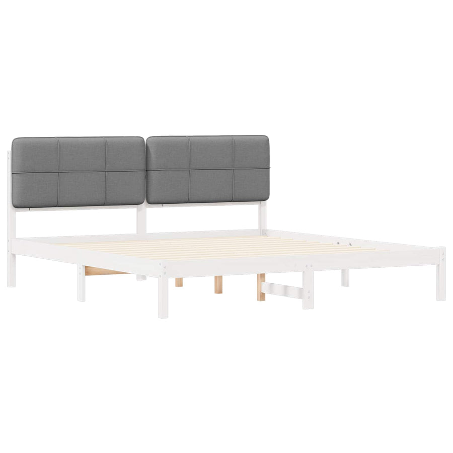 Bedframe met Gevoerd Hoofdgedeelte Donkergrijs 200 x 200 cm