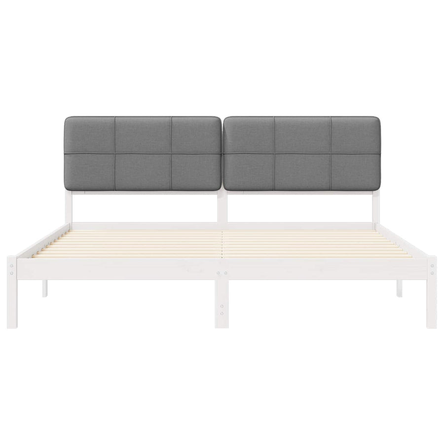 Bedframe met Gevoerd Hoofdgedeelte Donkergrijs 200 x 200 cm