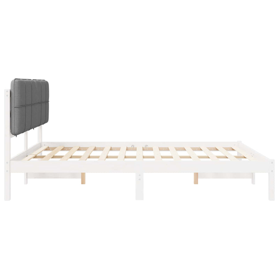 Bedframe met Gevoerd Hoofdgedeelte Donkergrijs 200 x 200 cm