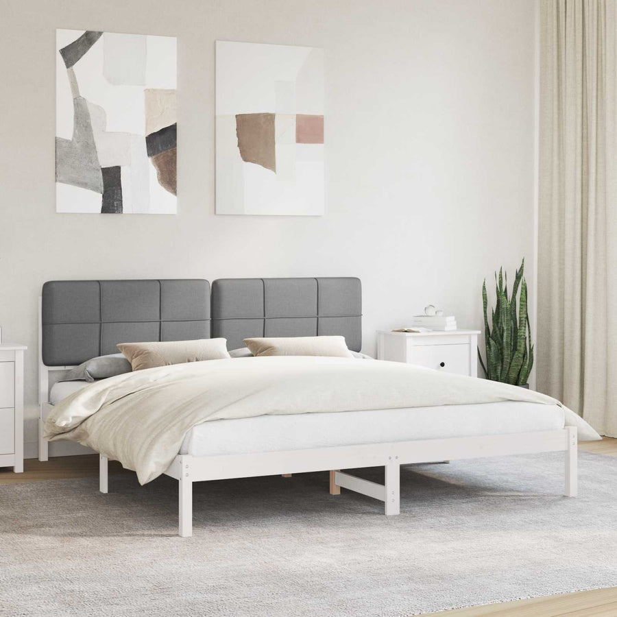 Bedframe met Gevoerd Hoofdgedeelte Zwart 200 x 200 cm