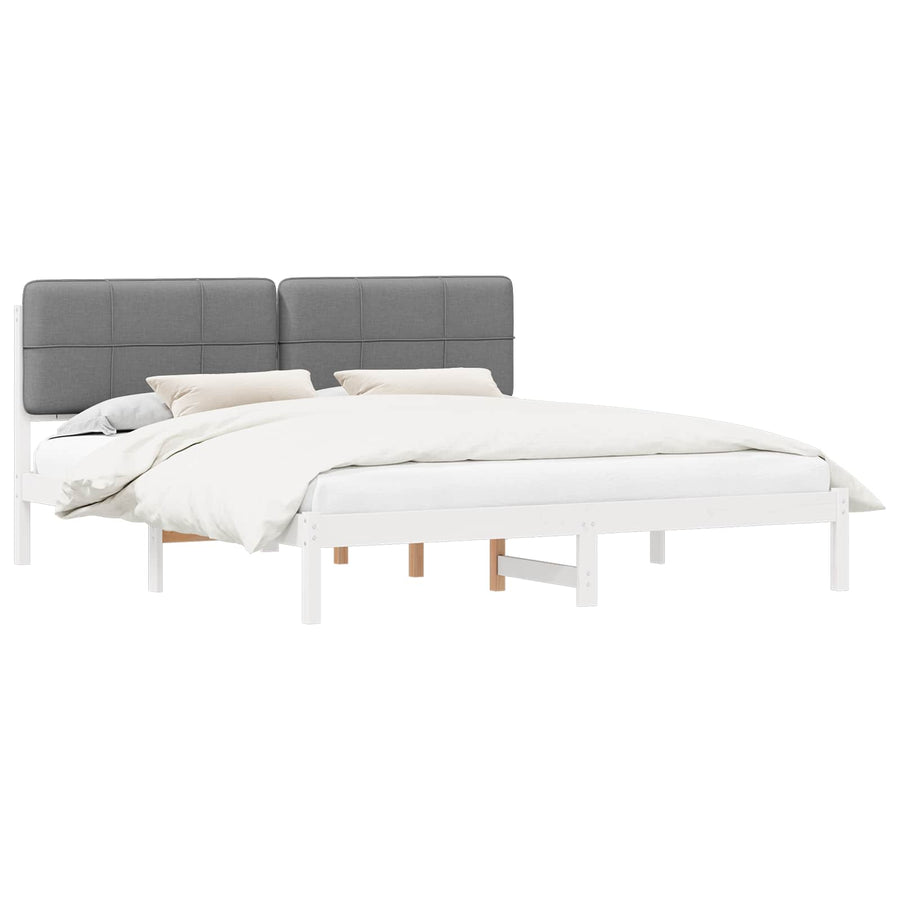 Bedframe met Gevoerd Hoofdgedeelte Zwart 200 x 200 cm