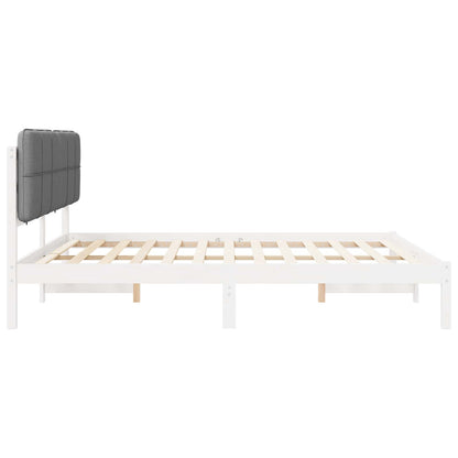 Bedframe met Gevoerd Hoofdgedeelte Zwart 200 x 200 cm