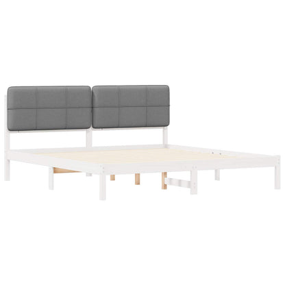 Bedframe met Gevoerd Hoofdgedeelte Lichtgrijs 200 x 200 cm