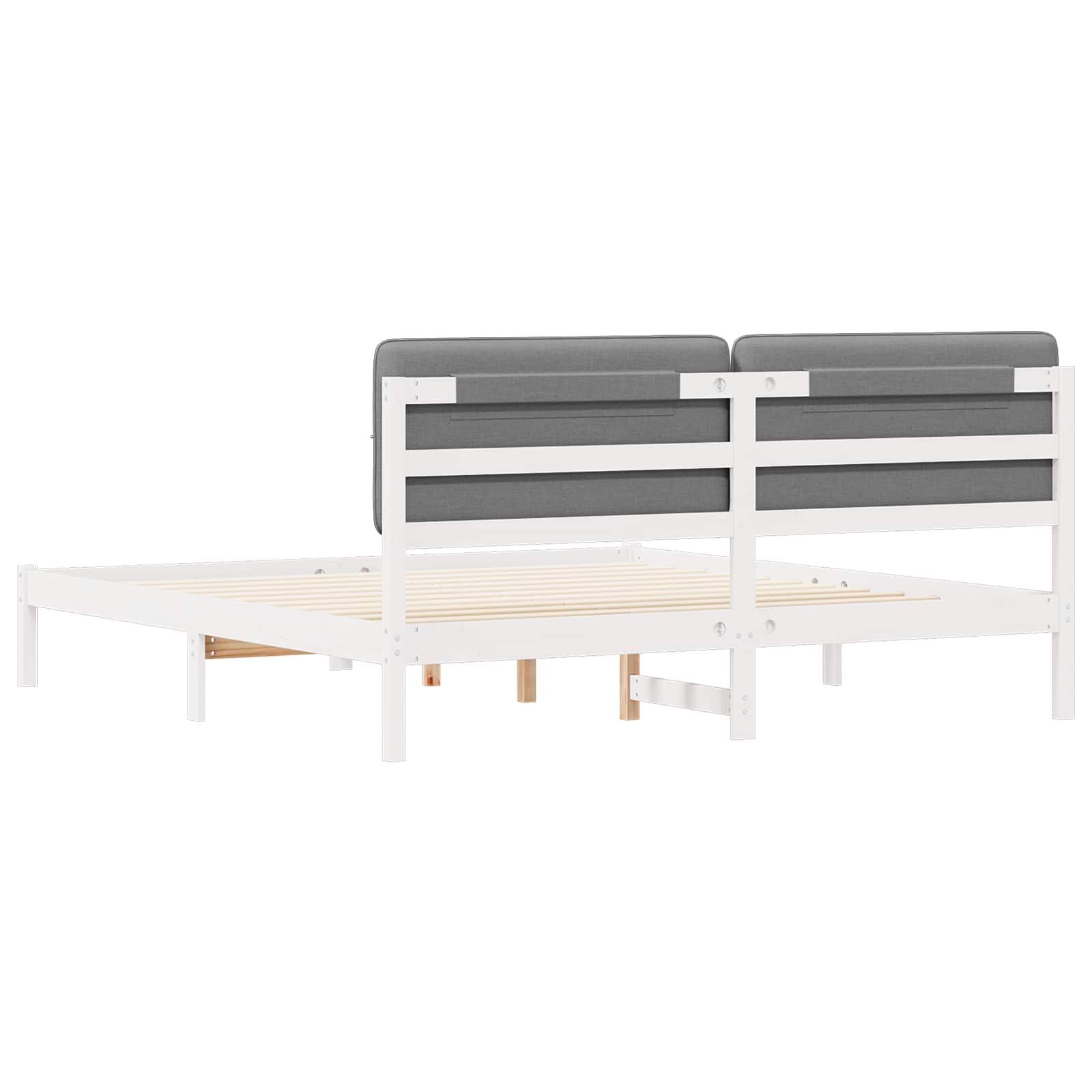 Bedframe met Gevoerd Hoofdgedeelte Lichtgrijs 200 x 200 cm