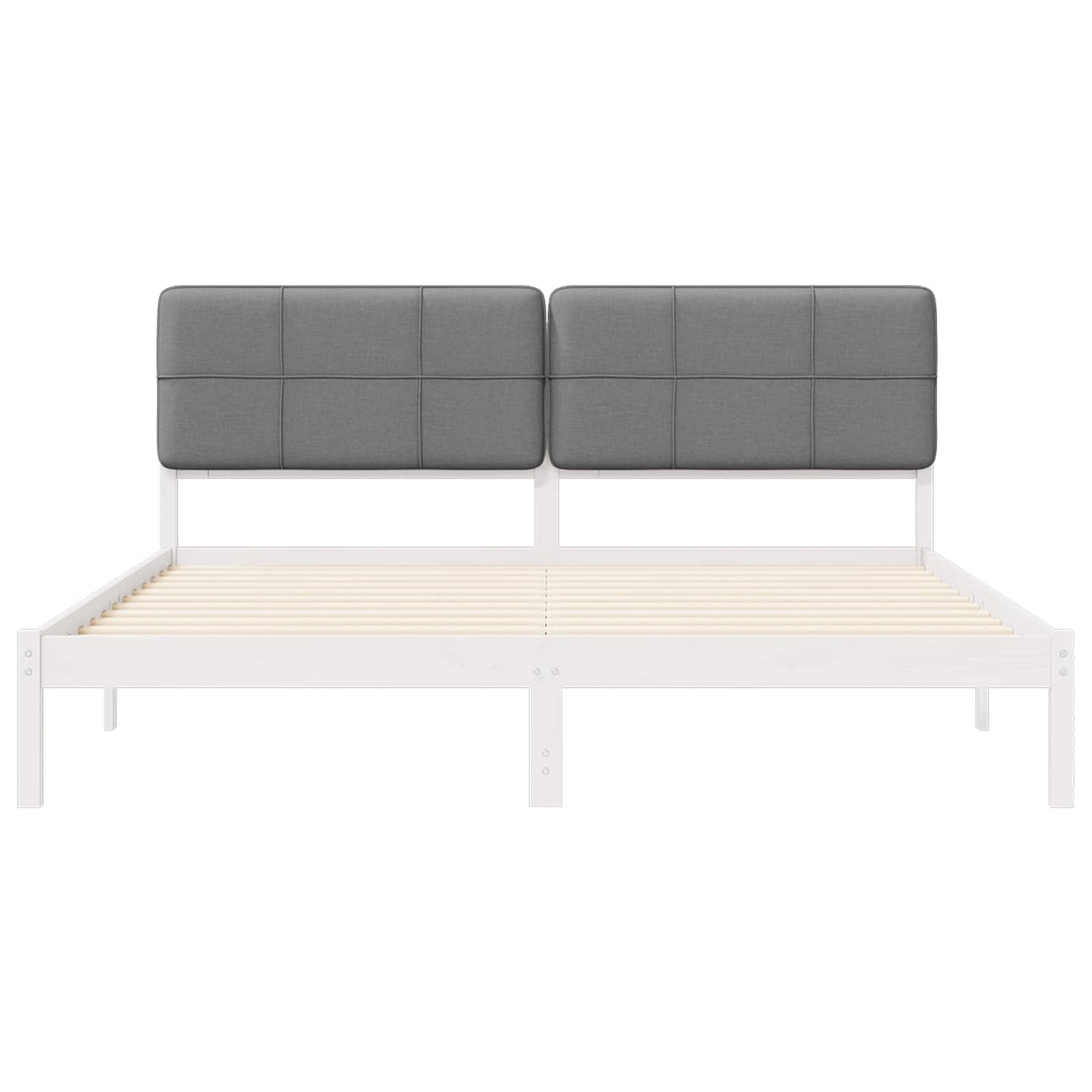 Bedframe met Gevoerd Hoofdgedeelte Lichtgrijs 200 x 200 cm