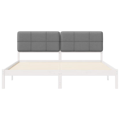 Bedframe met Gevoerd Hoofdgedeelte Lichtgrijs 200 x 200 cm