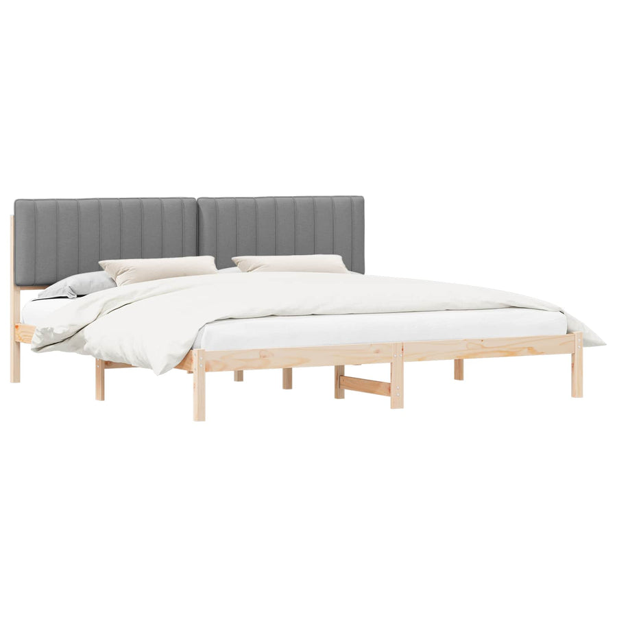 Bedframe met Gevoerd Hoofdgedeelte Lichtgrijs 200 x 200 cm