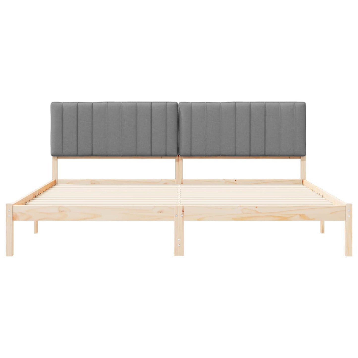 Bedframe met Gevoerd Hoofdgedeelte Lichtgrijs 200 x 200 cm