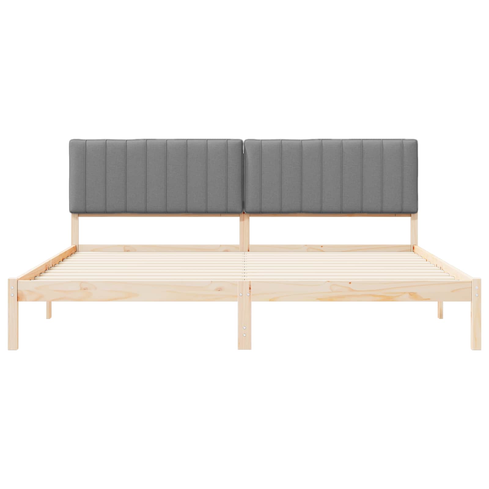 Bedframe met Gevoerd Hoofdgedeelte Lichtgrijs 200 x 200 cm