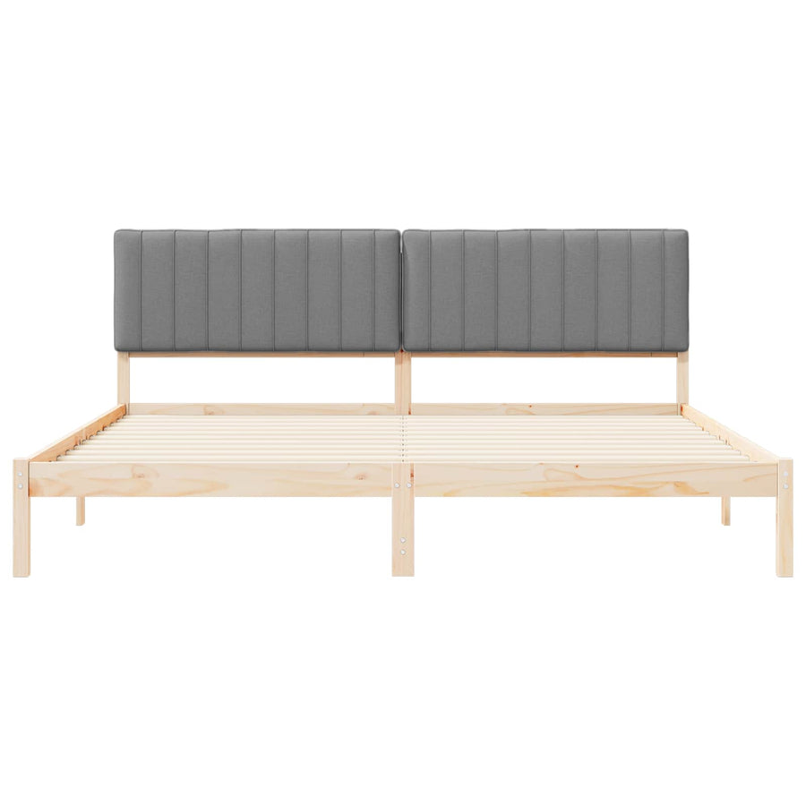 Bedframe met Gevoerd Hoofdgedeelte Lichtgrijs 200 x 200 cm
