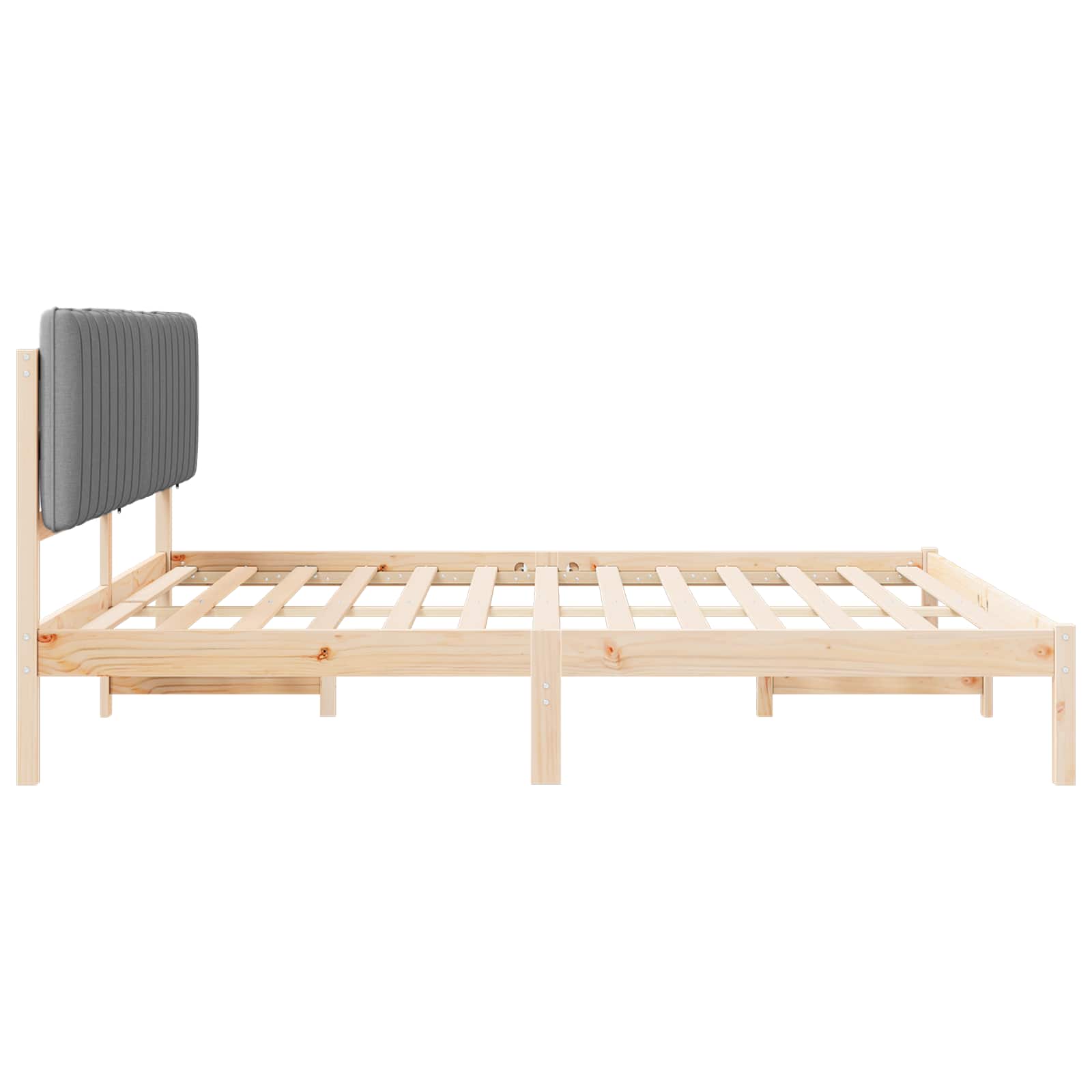 Bedframe met Gevoerd Hoofdgedeelte Lichtgrijs 200 x 200 cm