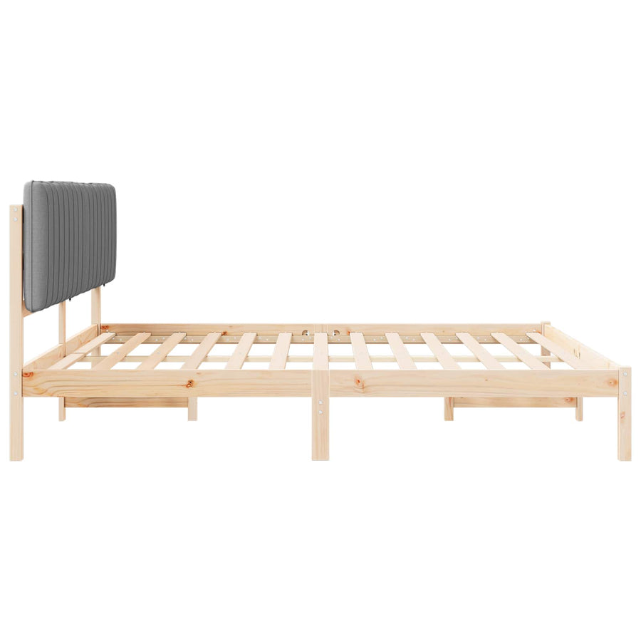Bedframe met Gevoerd Hoofdgedeelte Lichtgrijs 200 x 200 cm