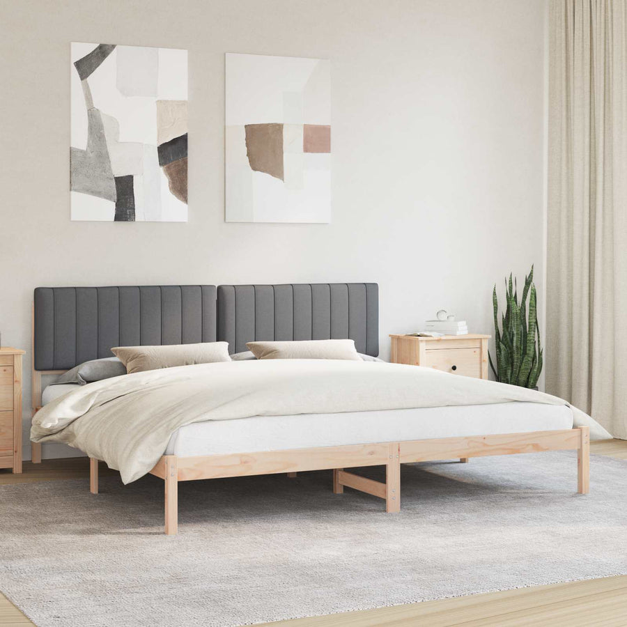 Bedframe met Gevoerd Hoofdgedeelte Donkergrijs 200 x 200 cm