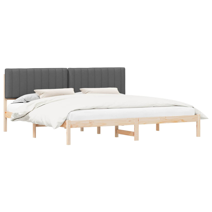 Bedframe met Gevoerd Hoofdgedeelte Donkergrijs 200 x 200 cm