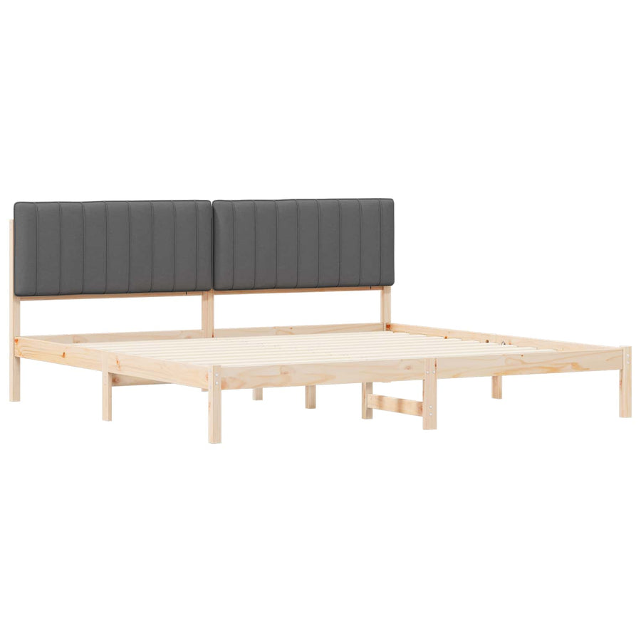 Bedframe met Gevoerd Hoofdgedeelte Donkergrijs 200 x 200 cm