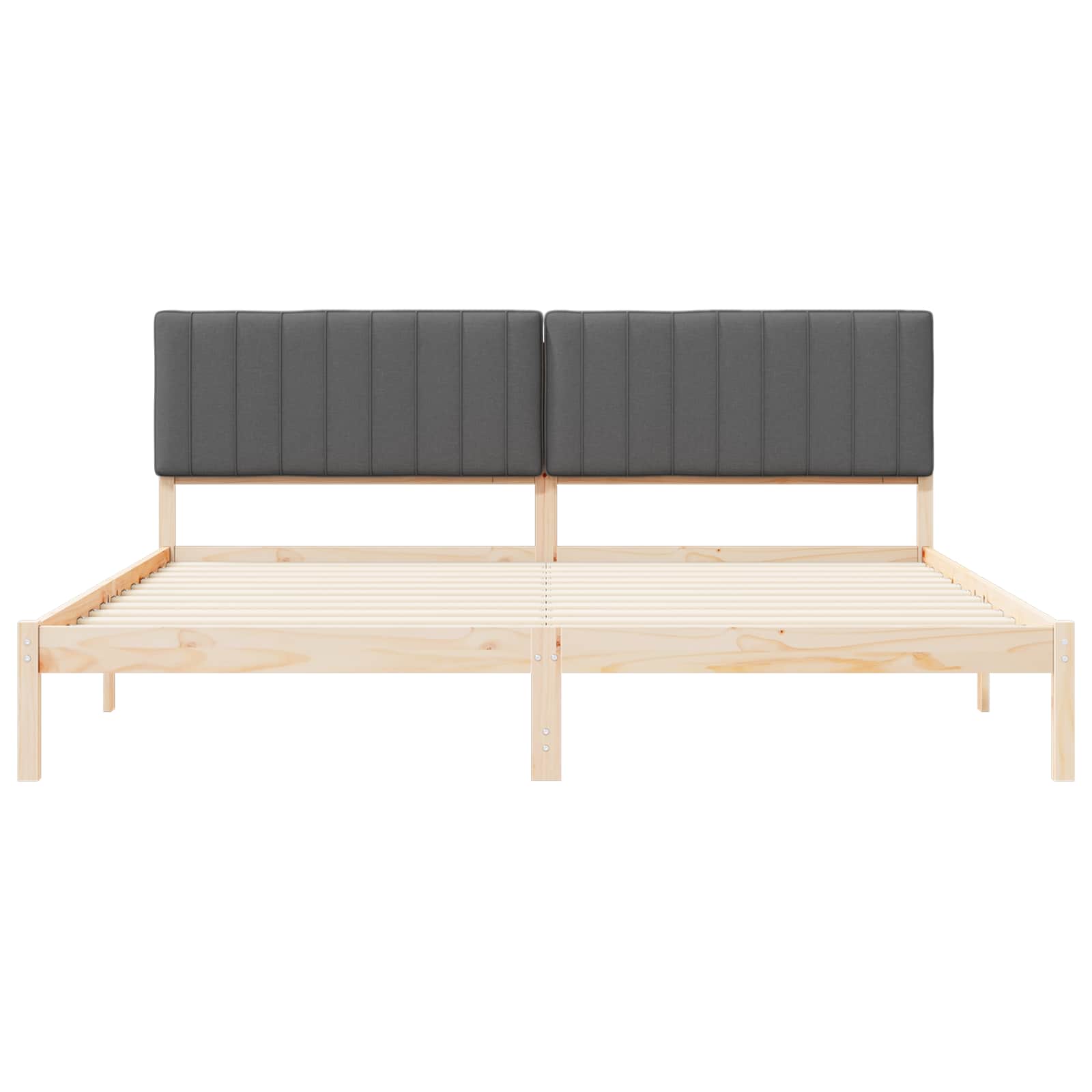 Bedframe met Gevoerd Hoofdgedeelte Donkergrijs 200 x 200 cm
