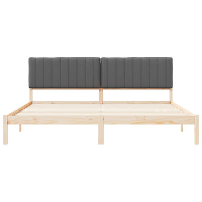 Bedframe met Gevoerd Hoofdgedeelte Donkergrijs 200 x 200 cm