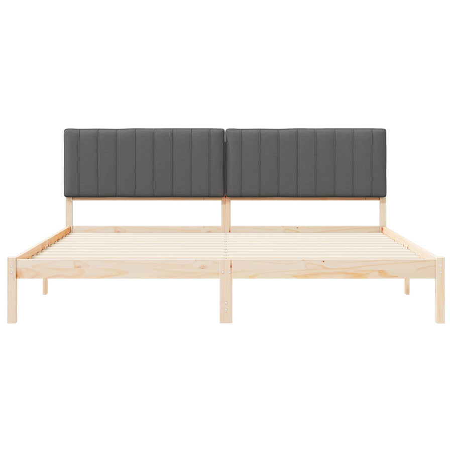Bedframe met Gevoerd Hoofdgedeelte Donkergrijs 200 x 200 cm