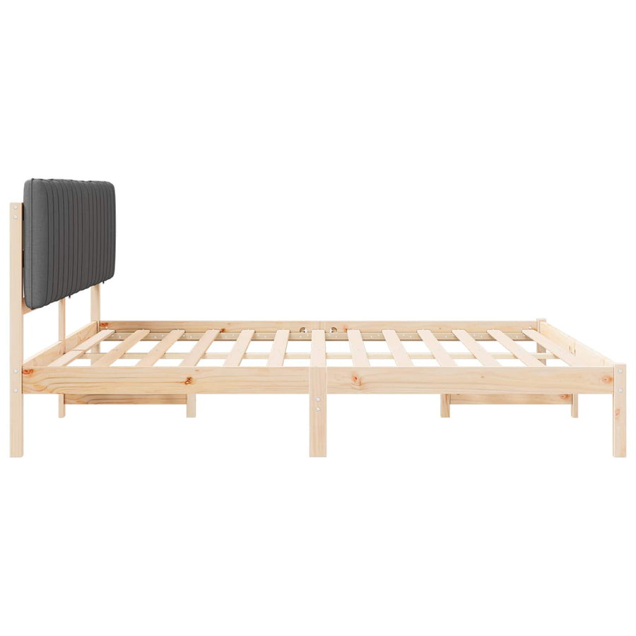 Bedframe met Gevoerd Hoofdgedeelte Donkergrijs 200 x 200 cm