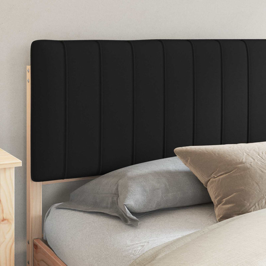 Bedframe met Gevoerd Hoofdgedeelte Zwart 200 x 200 cm