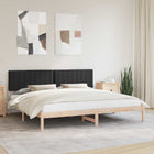 Padded Headboard Bed Frame Black 200 x 200 cm