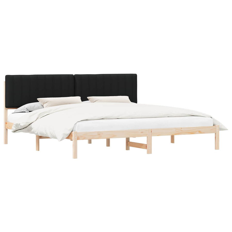 Bedframe met Gevoerd Hoofdgedeelte Zwart 200 x 200 cm