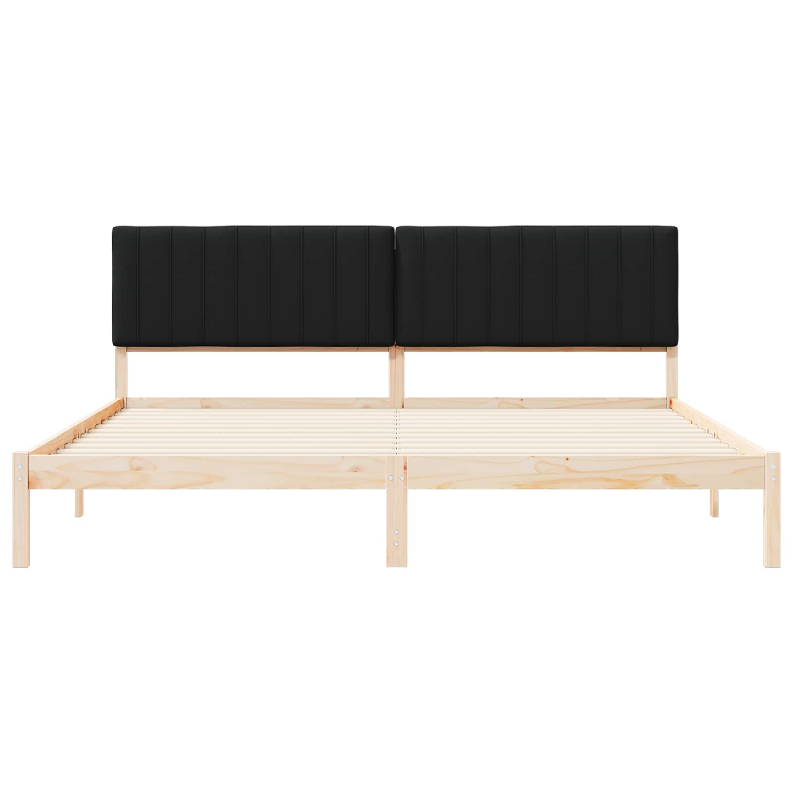 Bedframe met Gevoerd Hoofdgedeelte Zwart 200 x 200 cm