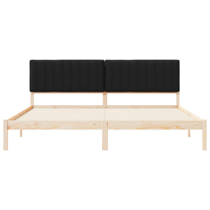 Bedframe met Gevoerd Hoofdgedeelte Zwart 200 x 200 cm