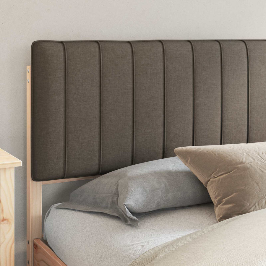 Bedframe met Gevoerd Hoofdgedeelte Taupe 200 x 200 cm