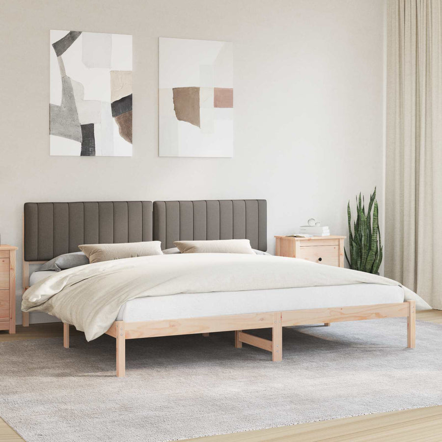 Bedframe met Gevoerd Hoofdgedeelte Taupe 200 x 200 cm