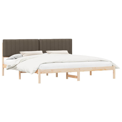 Bedframe met Gevoerd Hoofdgedeelte Taupe 200 x 200 cm