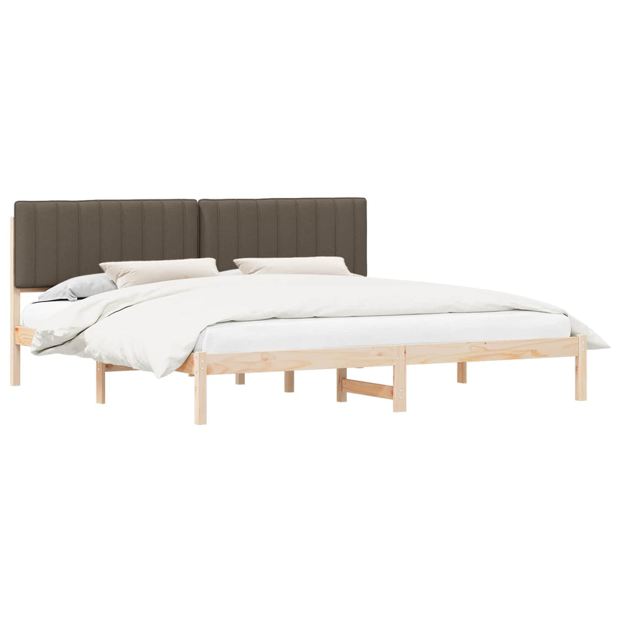 Bedframe met Gevoerd Hoofdgedeelte Taupe 200 x 200 cm