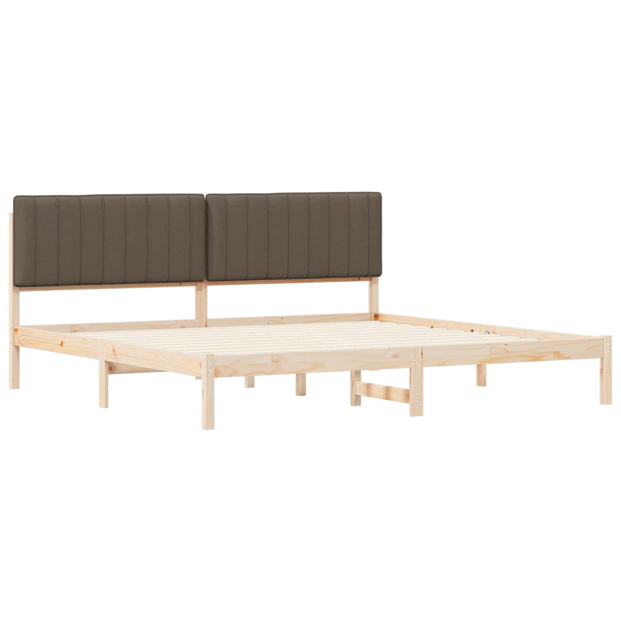 Bedframe met Gevoerd Hoofdgedeelte Taupe 200 x 200 cm