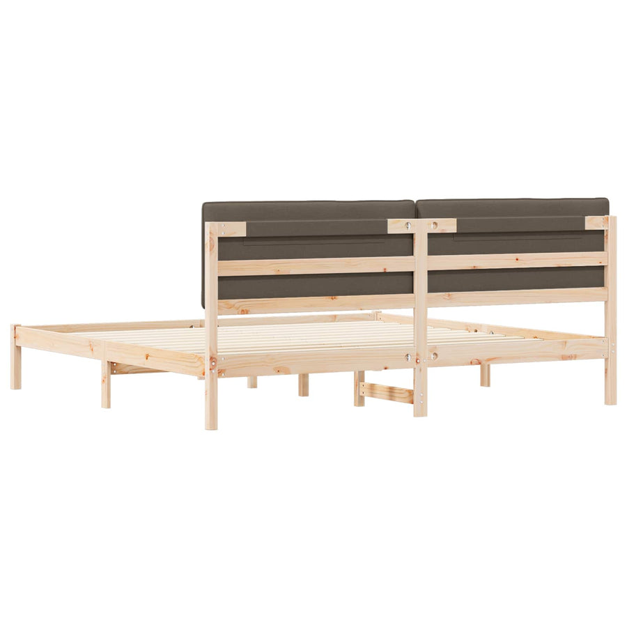 Bedframe met Gevoerd Hoofdgedeelte Taupe 200 x 200 cm
