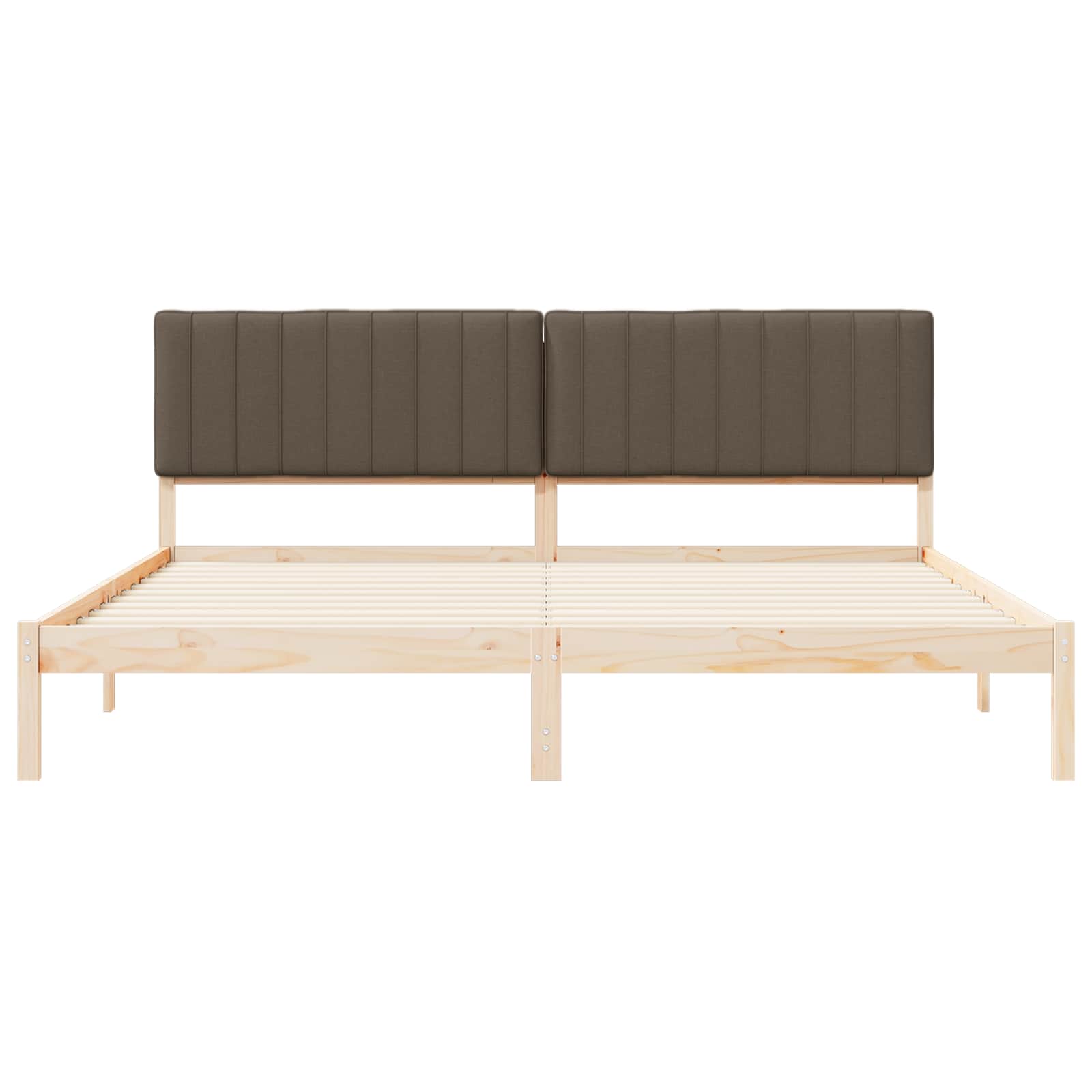 Bedframe met Gevoerd Hoofdgedeelte Taupe 200 x 200 cm