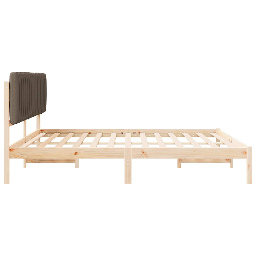 Bedframe met Gevoerd Hoofdgedeelte Taupe 200 x 200 cm